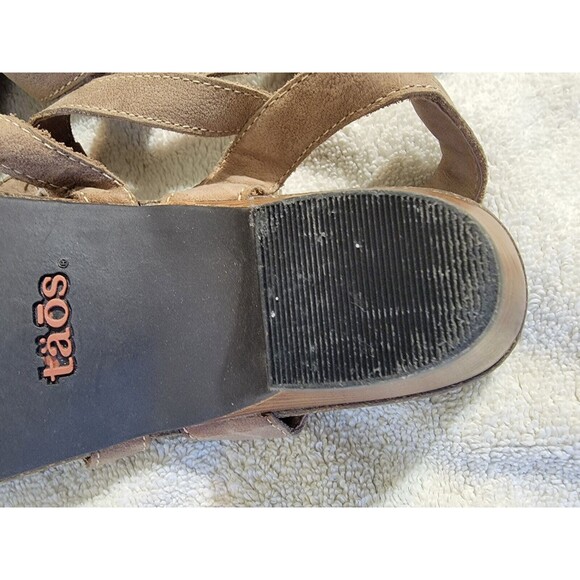Taos Size 9 Women's Spirit Tan Leather Strappy Comfort Sandals Mint Condition - Picture 8 of 9